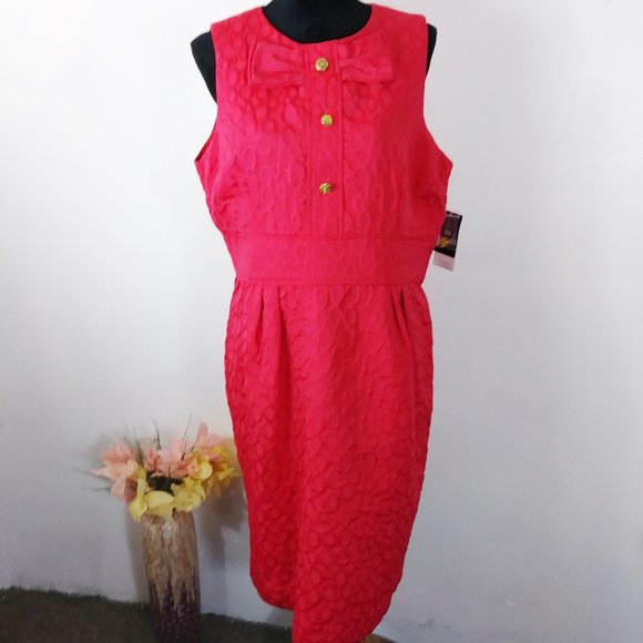 NEW Sandra Darren dress sleeveless pink size 16 Scuba Pencil Sheath - Picture 1 of 11